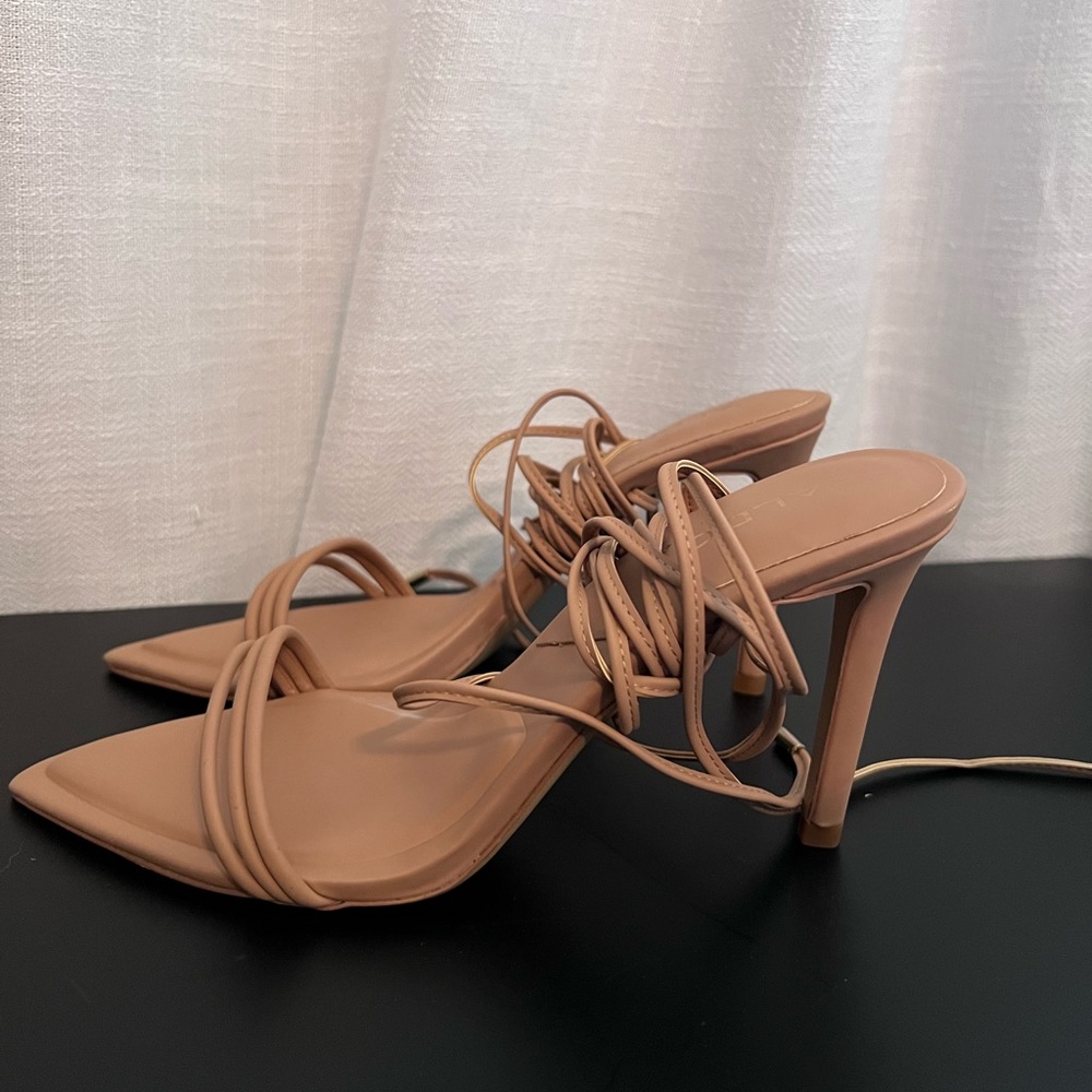 Aldo Nude Lace Up Heels